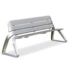 Stainless Steel Bench Chair Patio Seating For Park Garden Public Furniture