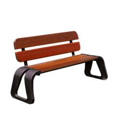 Modern Solid Wood Garden Bench Park Seaing Chair Aluminium Legs