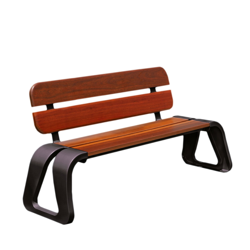Modern Solid Wood Garden Bench Park Seaing Chair Aluminium Legs