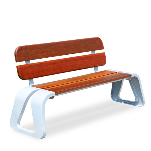Modern Solid Wood Garden Bench Park Seaing Chair Aluminium Legs