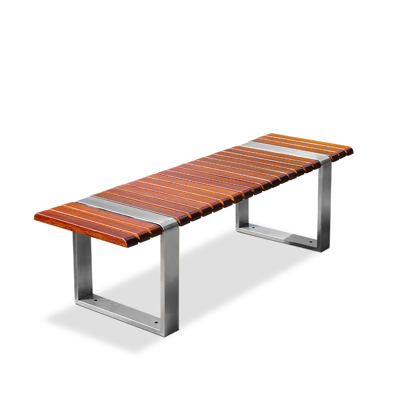 Outdoor Stainless Steel Park Bench Wooden Chair