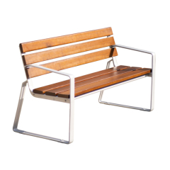 Wooden Park Chair Outdoor Bench Seating with Armrest