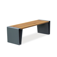 Backless Wooden Seat Outdoor Bench