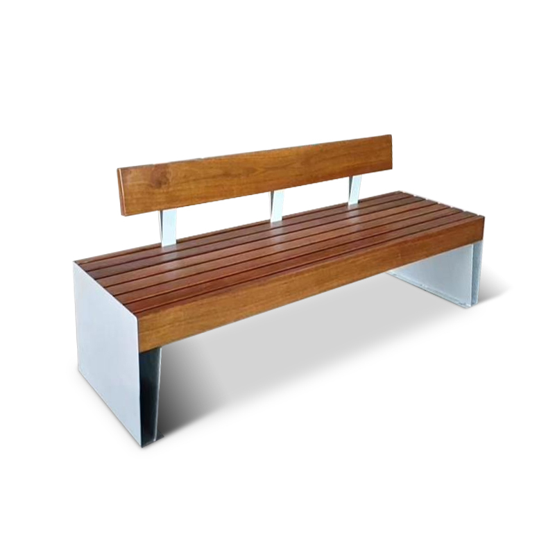 Wooden Park Chair Outdoor Bench with Backrest