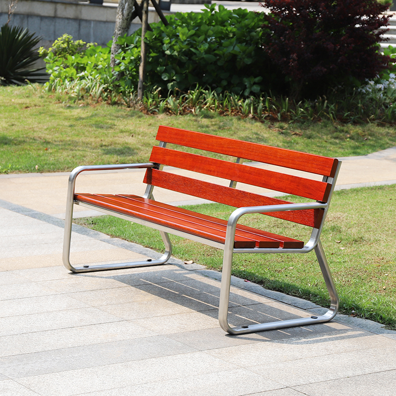 Wooden Park Chair Outdoor Garden Bench with Backrest