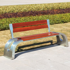 Wooden Park Chair Outdoor Bench Seating with Armrest Handle