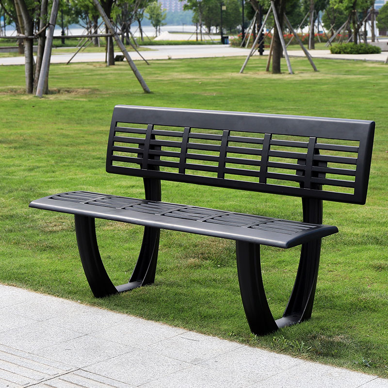 Aluminum Park Chair Outdoor Bench with Backrest