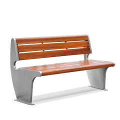 Wooden Park Chair Outdoor Bench with Backrest