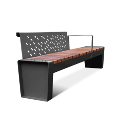Outdoor Stainless Steel Park Bench Wooden Chair With Backrest