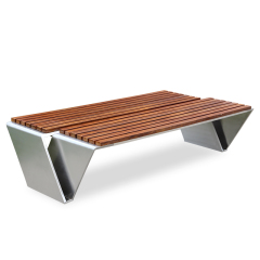 Long Wooden Sitting Leisure Bench For Outdoor