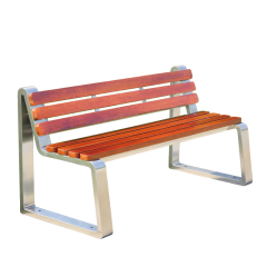 Outdoor Stainless Steel Park Bench Wooden Chair With Backrest