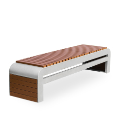 Long Bench Backless Wooden Park Chair Outdoor Bench