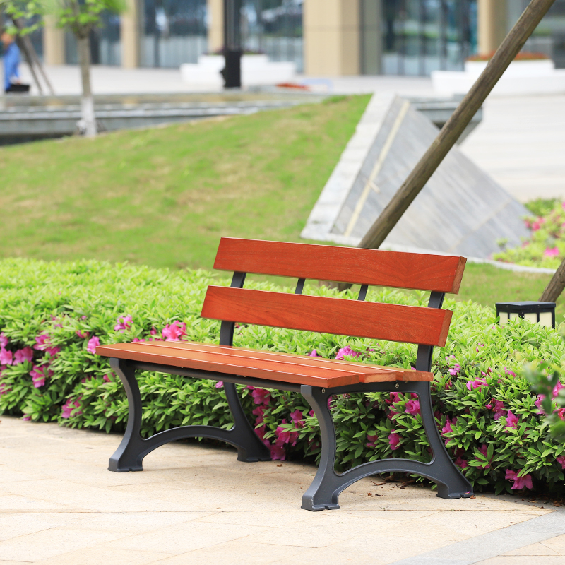 Wooden Park Chair Outdoor Bench with Backrest