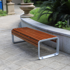 Backless Bench Wood Park Bench Patio Seat