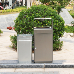 Outdoor Street Stainless Steel Trash Bin