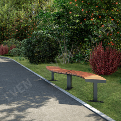 Street bench outdoor public urban seat wood bench for park