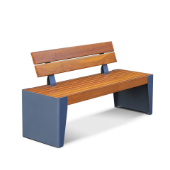 Wooden Park Chair Outdoor Bench with Backrest