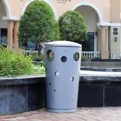 Street Metal Round Garbage Bin