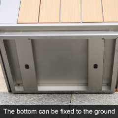 Stainless Steel With PS Plastic Wood Trash Bin