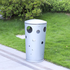 Street Metal Round Garbage Bin