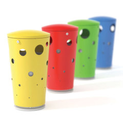 Street Metal Round Garbage Bin