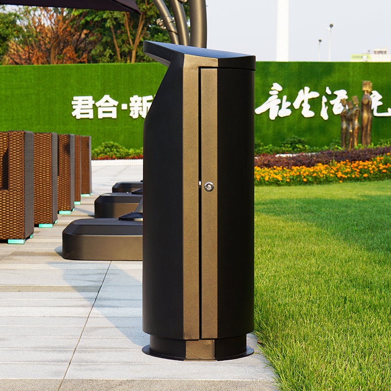 Stainless Steel Trash Bin For Outdoor Use