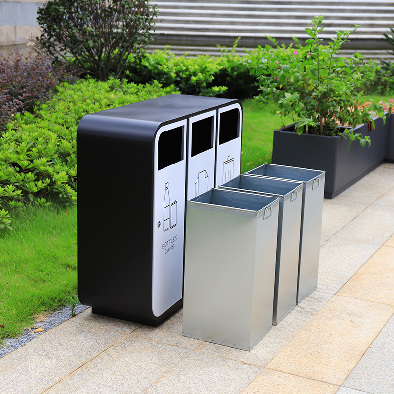 Classified Metal Trash Can
