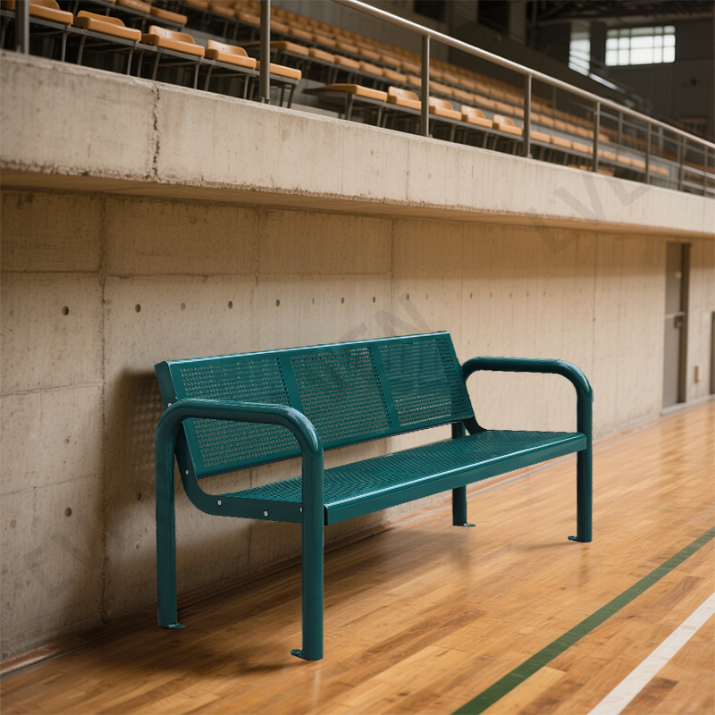 Tennis Court Outdoor and Indoor Use Public Seating Bench Chair With Comfortable Armrest and Backrest