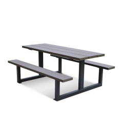 Modern Outdoor Table & Chairs Set - Galvanized Steel Frame with WPC Top