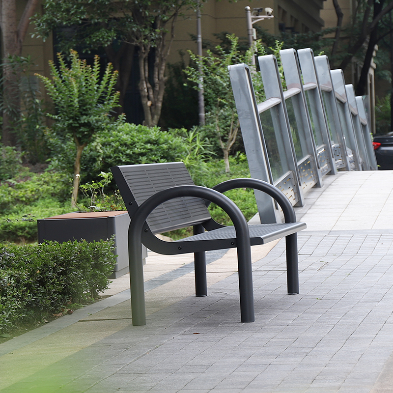 Outdoor Benches Public Seating Steel Leisure Chair for Park Street Sports Venues