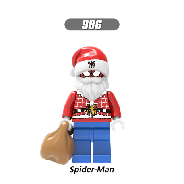 X0222 Merry Christmas Super Heroes Marvel  Minifigures Building Blocks Spiderman Captain America Iron Man Wolverin Thor Deadpool Action Figures Bricks Toys Gift for Children