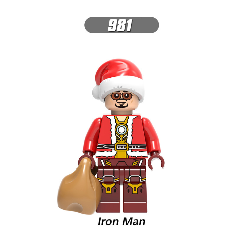 X0222 Merry Christmas Super Heroes Marvel Minifigures Building Blocks Spiderman Captain America Iron Man Wolverin Thor Deadpool Action Figures Bricks Toys Gift for Children