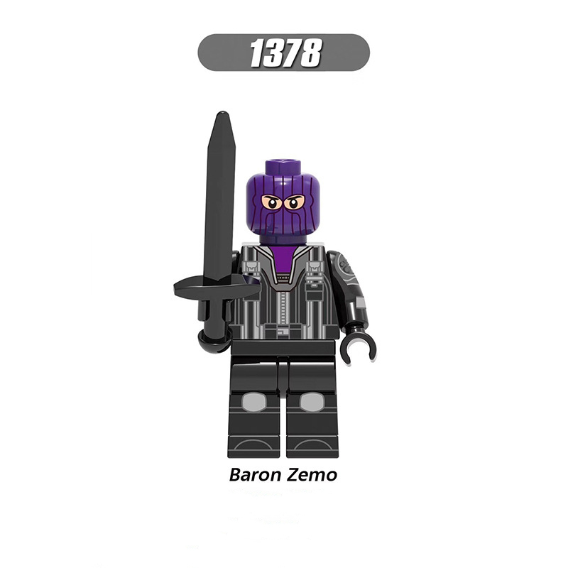 X0272 Super Heroes Marvel Avengers Minifigures Building Blocks Baron Zemo Black Widow Falon Taskmaster Captain of USSR Action Mini Figures Assemble DIY Bricks Educational Toys Gift for Children