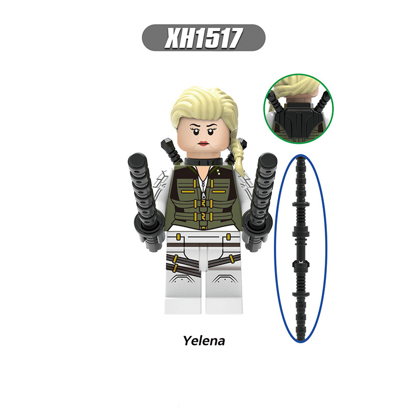 X0289 Super Heroes Marvel Movies Avengers Yelena Taskmaster Black Widow Iron Maiden Red Guardian Action Figures Assemble Bricks Educational Toys Birthday Gift for Children