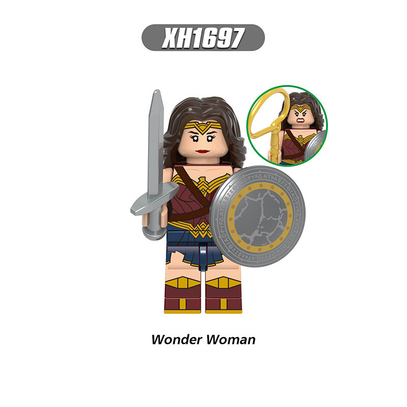 X0312 Super Heroes Marvel Justice League Minifigures Building Blocks Superman Wonder Woman Batman Aquaman Mera The Flash Cyborg Action Figures Mini Assemble Bricks Educational Toys for Children