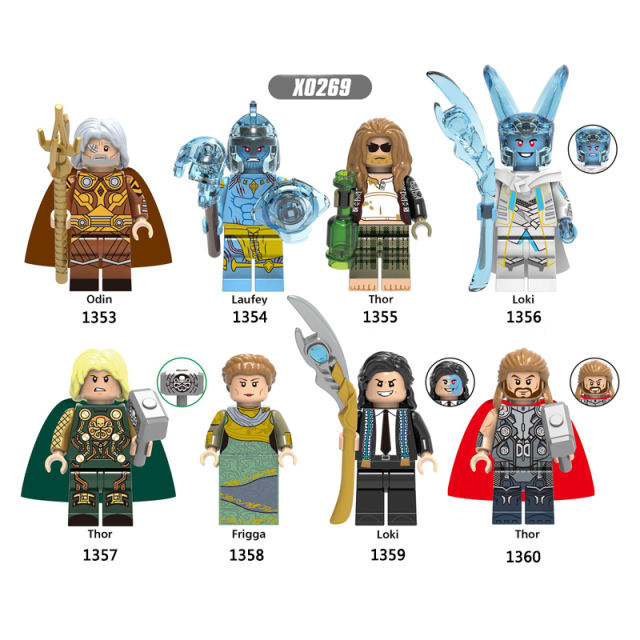 X0269  Super Heroes Marvel Movies Avengers  Building Blocks Odin Laufey Thor Loki Frigga  Action Mini Figures  Assemble Bricks Educational Toys Birthday DIY Gift for Children