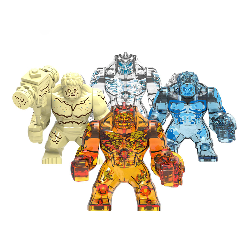 XH1255-1258 Marvel Spider Man Far From Home Super Heroes Avengers Building Blocks Hellfire Hydron Magnum Zephyr Water Villain Water Element Fair Element Wind Element Earth Elemental Action Mini Figure Assemble Bricks Educational DIY Toys for Boys