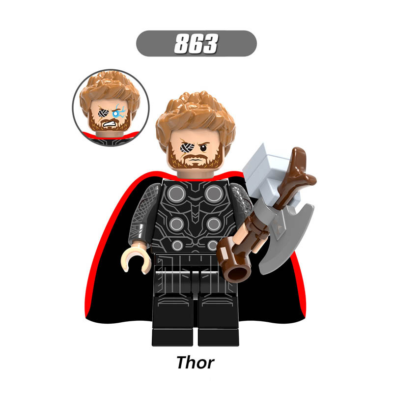 X0192 Super Heroes Marvel Avengers Minifigures Building Blocks Winter Soldier Thor Scarlet Witch Bruce Banner Nebula Star Lord Ant Man Hawkeye Action Mini Figures Assemble Bricks Educational Toys for Children
