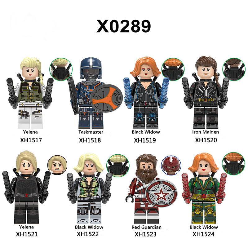X0289 Super Heroes Marvel Movies Avengers Yelena Taskmaster Black Widow Iron Maiden Red Guardian Action Figures Assemble Bricks Educational Toys Birthday Gift for Children