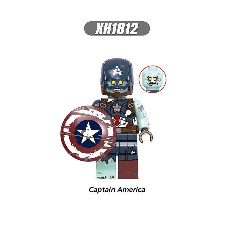 X0325 Halloween Super Heroes Marvel Avengers Zombie Minifigures Building Blocks Captain America Iron Man Falcon Doctor Strange Scarlet Witch Wasp Wong Hawkeye Action Mini Figures Assemble DIY MOC Bricks Educational Toys Gift for Children