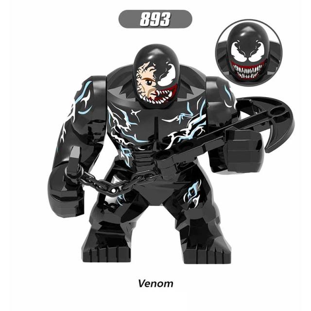 Super Heroes Marvel Avengers Minifigures Building Blocks Large Agent Venom Riot Anti-Venom Carnage Venom Action Figures Assemble Bricks Educational Toys Gift for Children