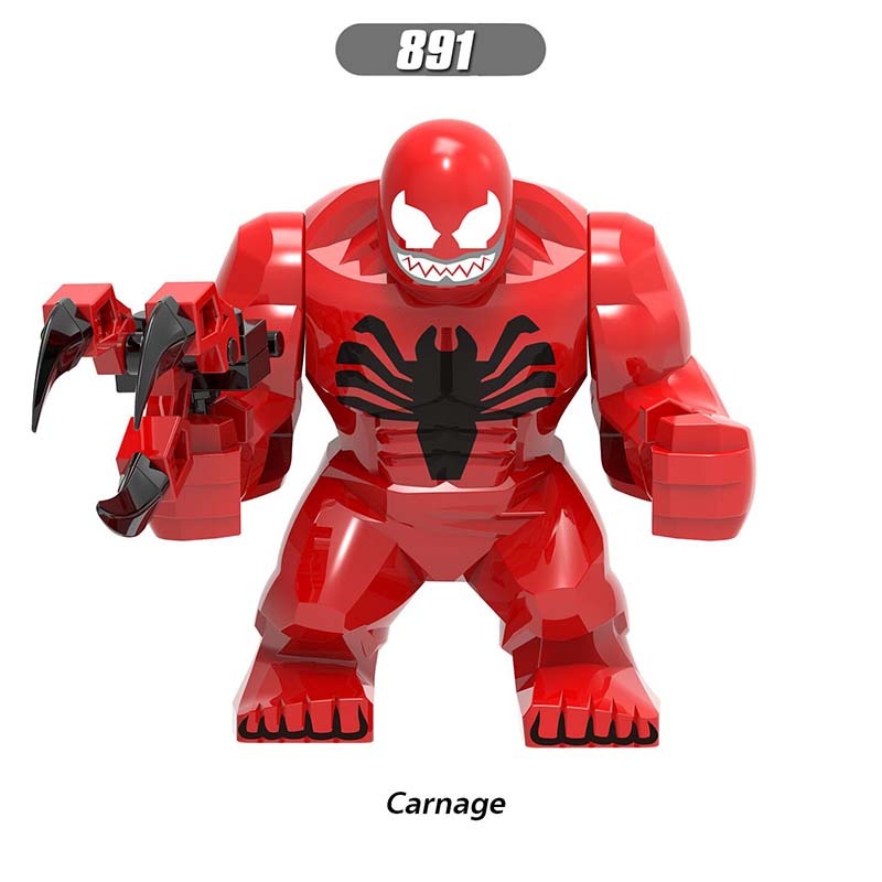 Super Heroes Marvel Avengers Minifigures Building Blocks Large Agent Venom Riot Anti-Venom Carnage Venom Action Figures Assemble Bricks Educational Toys Gift for Children