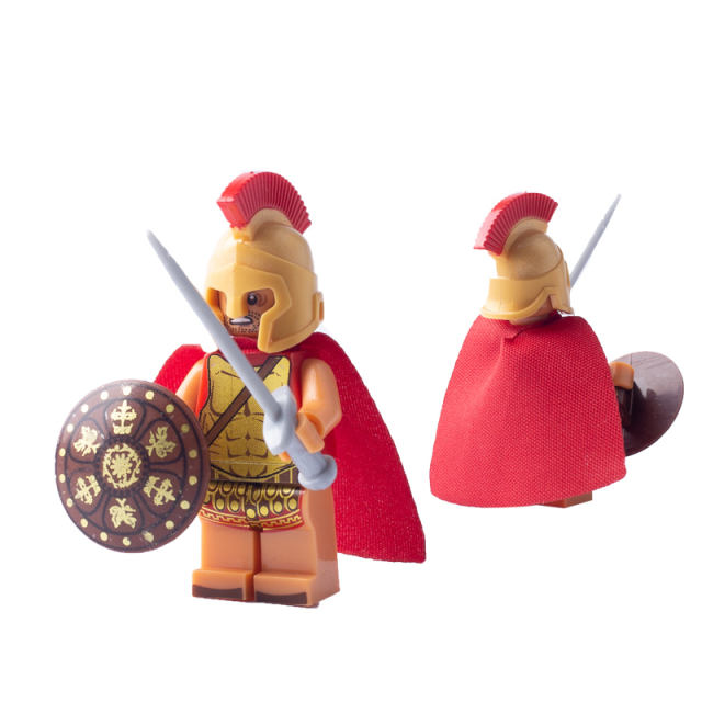 X0164 Medieval Military Soldiers Minifigures Kit Building Blocks Centurion Spartacus Crusader Roma Commander Heavy Infantry Spartacus Arvoesine Spartan Action Mini Figures Weapon Helmet Shield Armor Sword Assemble MOC Accessories Bricks Toys Children