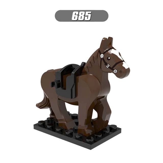 X0169 Lord of the Rings LOTR Medieval Military Animal Minifigures Building Blocks War Horse Knight Castle Soldier Accessories Mini Figures Arms Weapon Armor Assemble DIY MOC Bricks Educational Toys Gift for Children