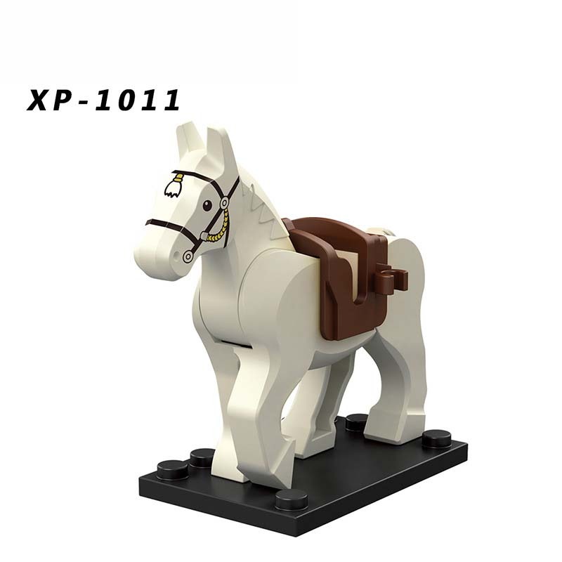 XP1011-1016 Medieval Military War Horse Animal Minifigures Building Blocks The Three Kingdoms War Vintage Warhorse Armor Soldier Knight Accessories Mini Figures Arms Weapon Solider Assemble Bricks Toys Gift Kid