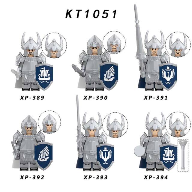 KT1051 Medieval Military Soldiers Minifigures Building Blocks Kit Royal Family Archer Arrow Guard of the Rohan Cavalry Action Mini Figures  Weapon Helmet Shield Armor Sword  Assemble DIY MOC Accessories Bricks Educational Toys Gift for Children