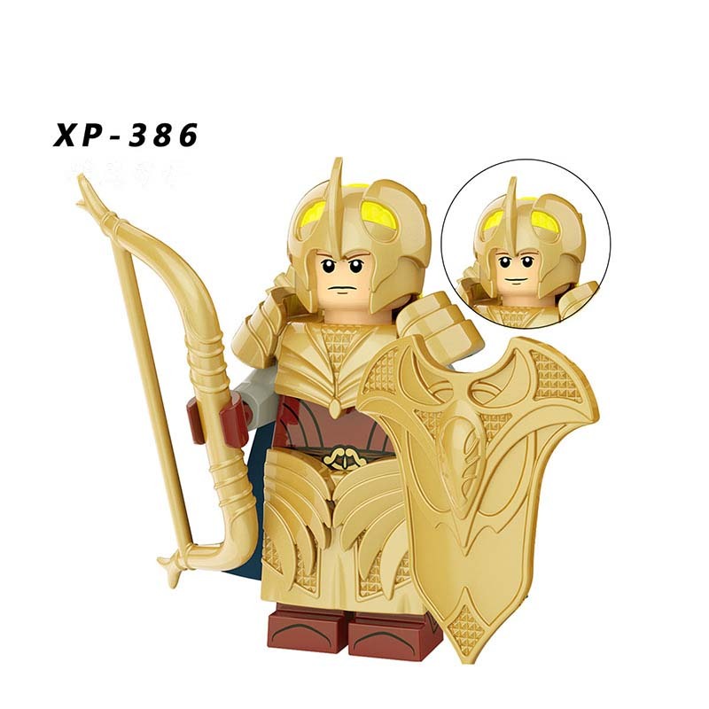 KT1050 Lord of the Rings LOTR Hobbit Wars Minifigures Building Blocks Mini Figures Elves Warrior Knight Action Mini Figures Weapon Helmet Shield Armor Sword Assemble DIY MOC Accessories Bricks Educational Toys Gift for Children