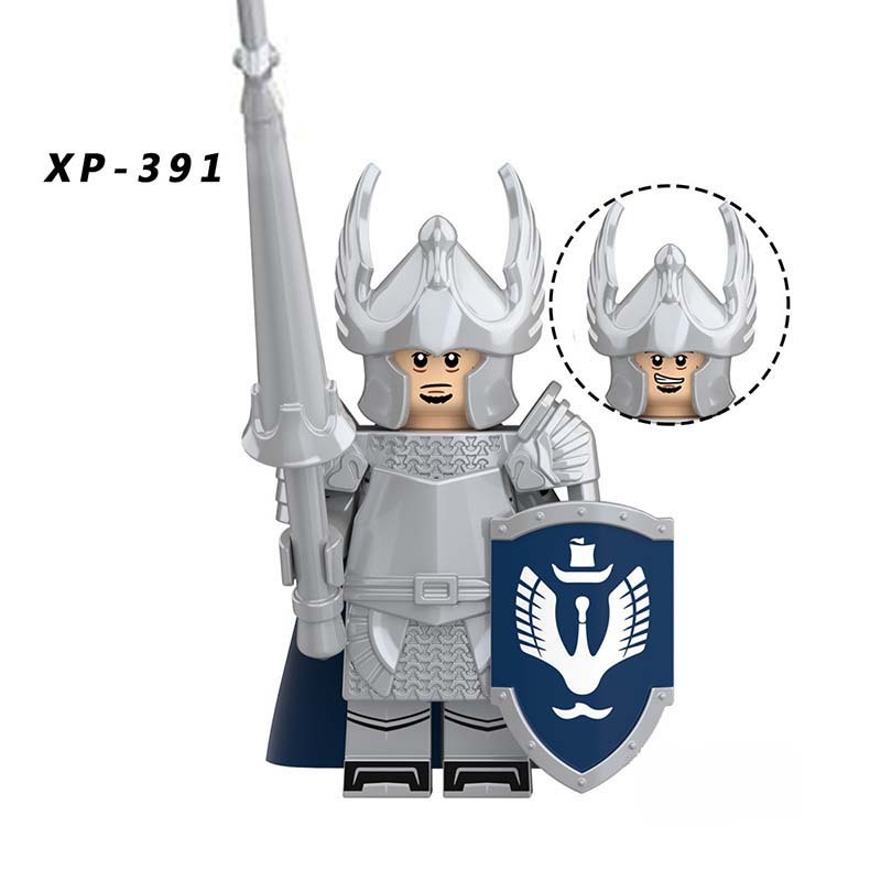 KT1051 Medieval Military Soldiers Minifigures Building Blocks Kit Royal Family Archer Arrow Guard of the Rohan Cavalry Action Mini Figures Weapon Helmet Shield Armor Sword Assemble DIY MOC Accessories Bricks Educational Toys Gift for Children