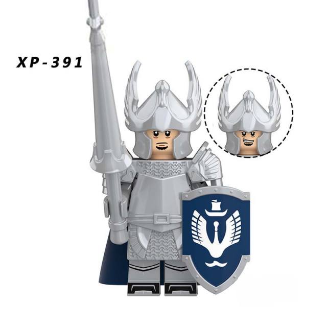 KT1051 Medieval Military Soldiers Minifigures Building Blocks Kit Royal Family Archer Arrow Guard of the Rohan Cavalry Action Mini Figures  Weapon Helmet Shield Armor Sword  Assemble DIY MOC Accessories Bricks Educational Toys Gift for Children