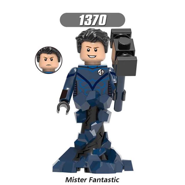 X0271 Super Heroes Marvel Avengers Minifigures Building Blocks Mister Fantastic Leader Human Torch Loki Doctor Doom Scream Spider-Man Invisible Woman Movies Action Mini Figures Assemble Bricks Educational Toys Gift for Children Boys